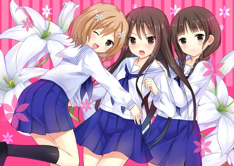 Three Schoolgirls — Pink