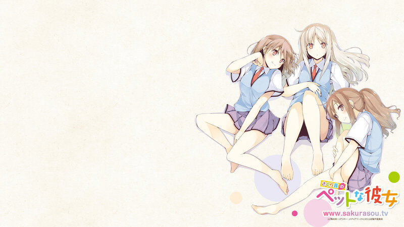 Three Schoolgirls Sitting — Beige