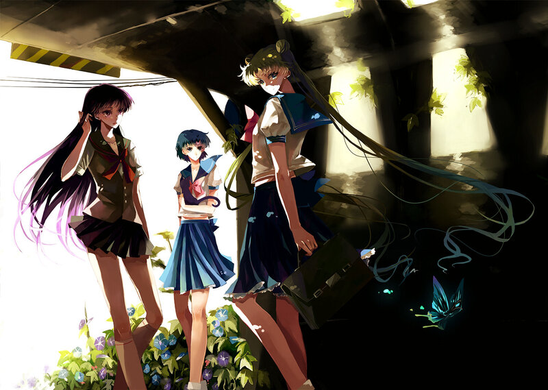 Three Schoolgirls Standing