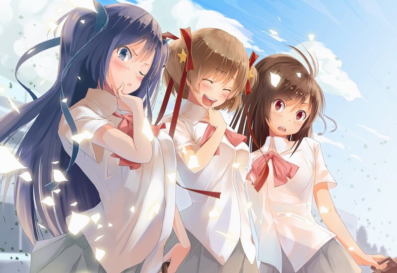 Three Schoolgirls — White, Bright