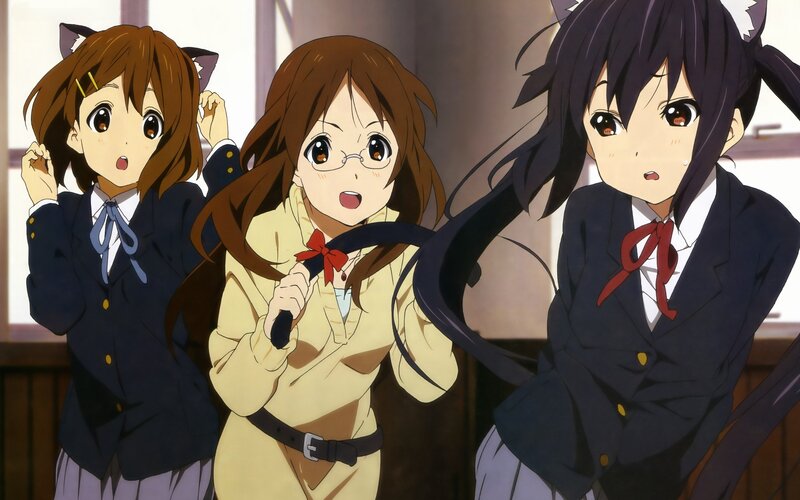 Three Schoolgirls with Cat Ears