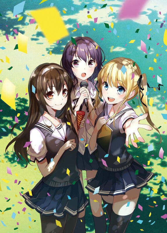 Three Schoolgirls with Confetti