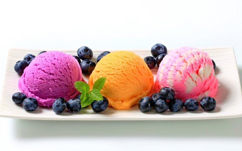 Three Scoops of Ice Cream — Pink, Fresh