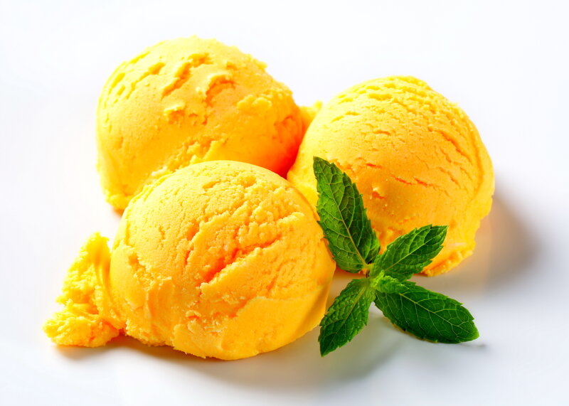 Three Scoops of Ice Cream — Yellow, Fresh