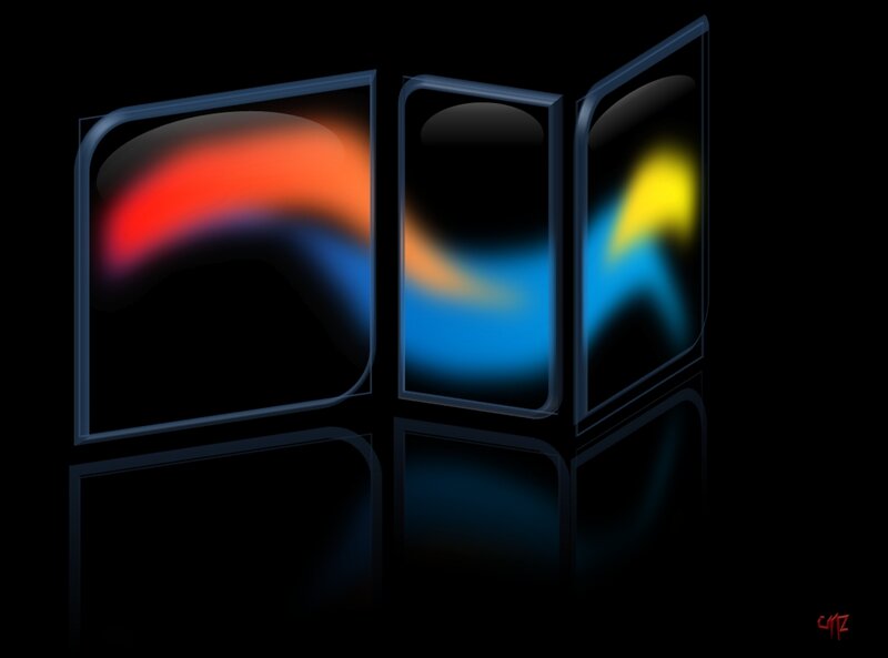 Three Screens with Light Effects