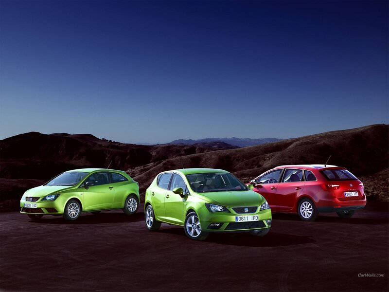 Three SEAT cars in desert