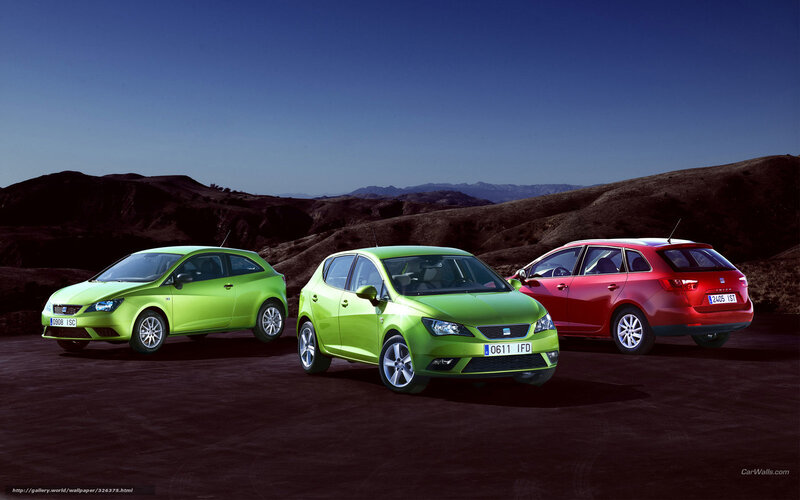 Three SEAT cars in desert