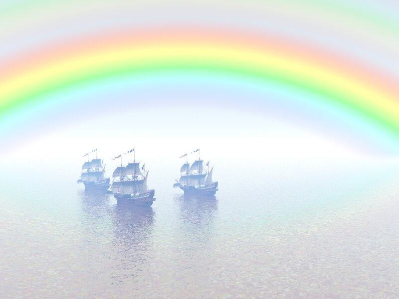Three Ships on Water