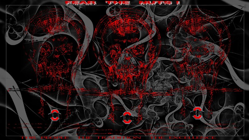 Three Skulls with Red Overlay