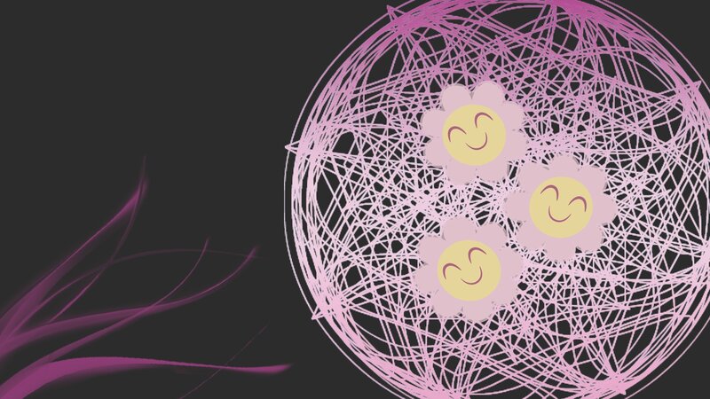 Three Smiling Flowers — Pink