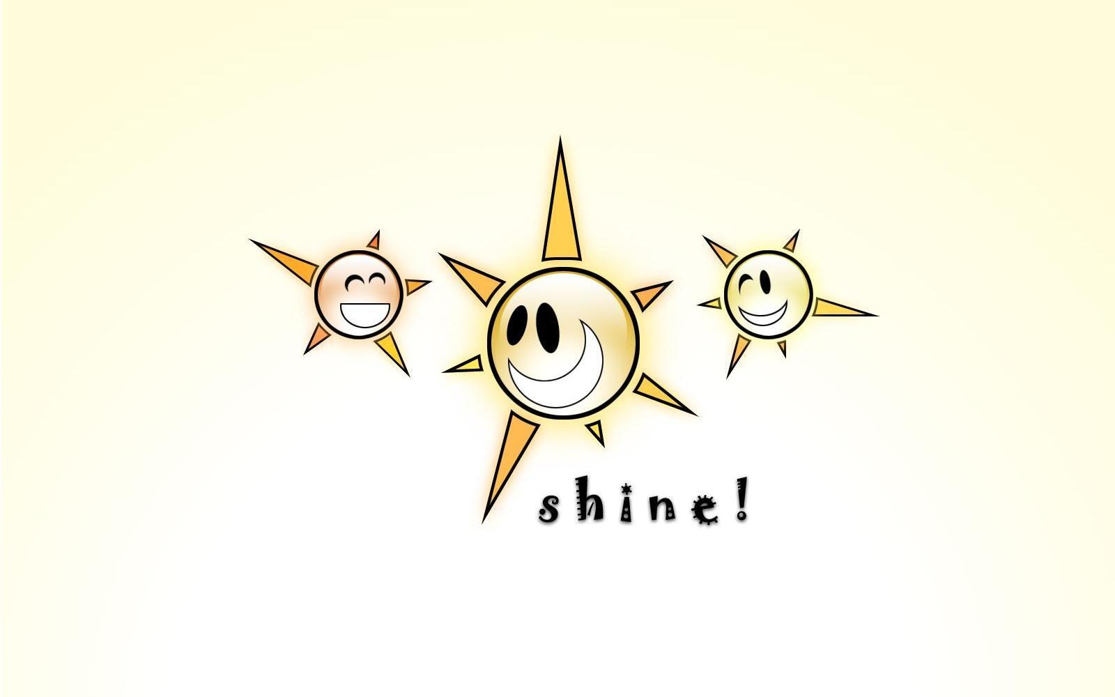 three smiling suns shine