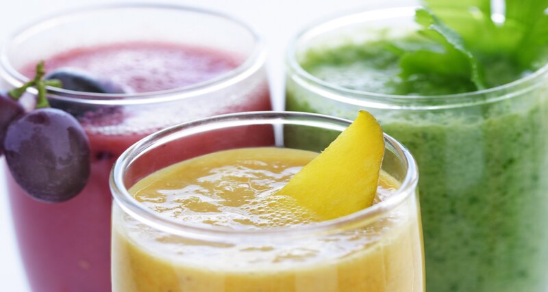 Three Smoothies in Glasses