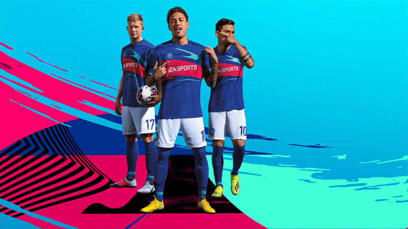 Three Soccer Players — Blue, Vibrant