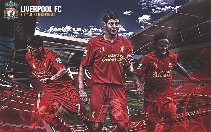 Three Soccer Players — Red, Dramatic, Digital Art