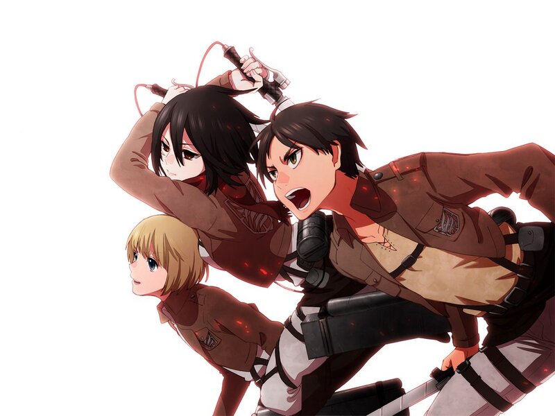 Three Soldiers in Action — Brown