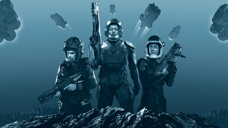 Three Soldiers in Armor — Blue, Dramatic