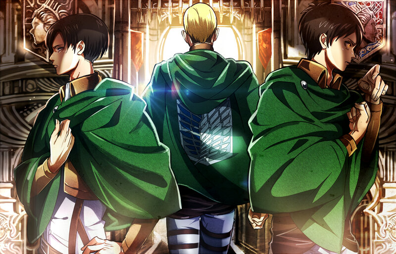 Three Soldiers in Green Cloaks