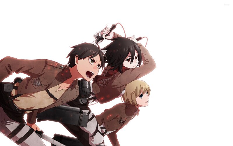 Three Soldiers in Motion — Brown