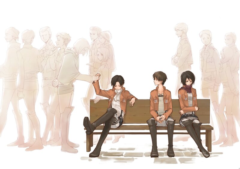 Three Soldiers on a Bench