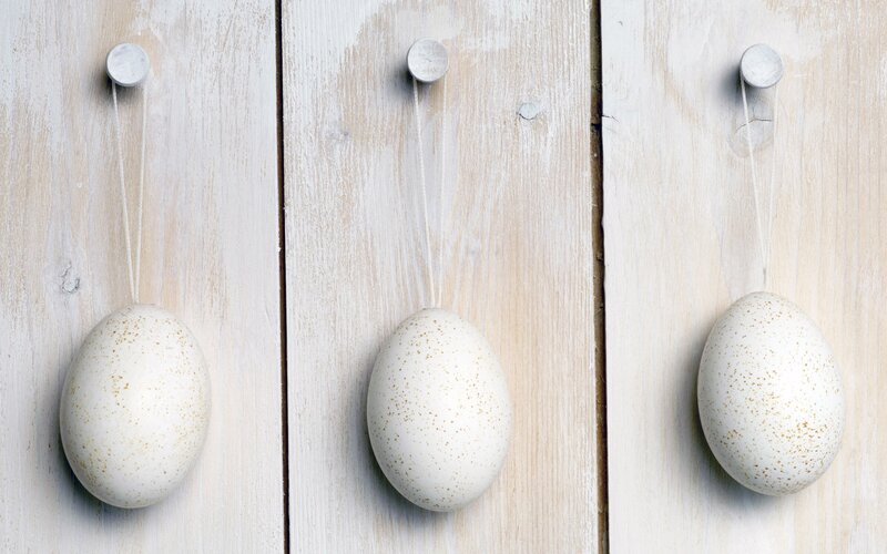 Three Speckled Eggs — White