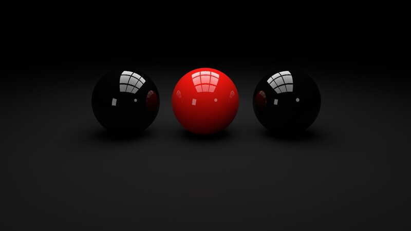 Three Spheres on Black Surface
