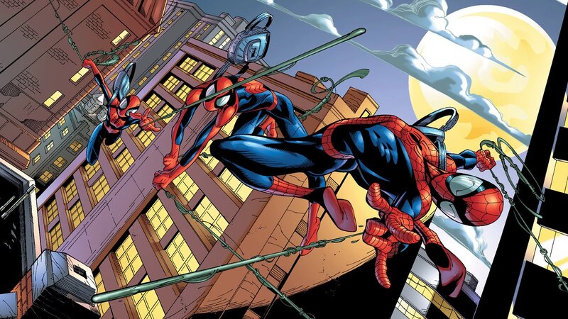Three Spider-men Swinging