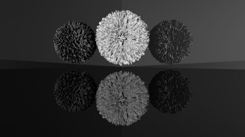 Three Spiky Spheres