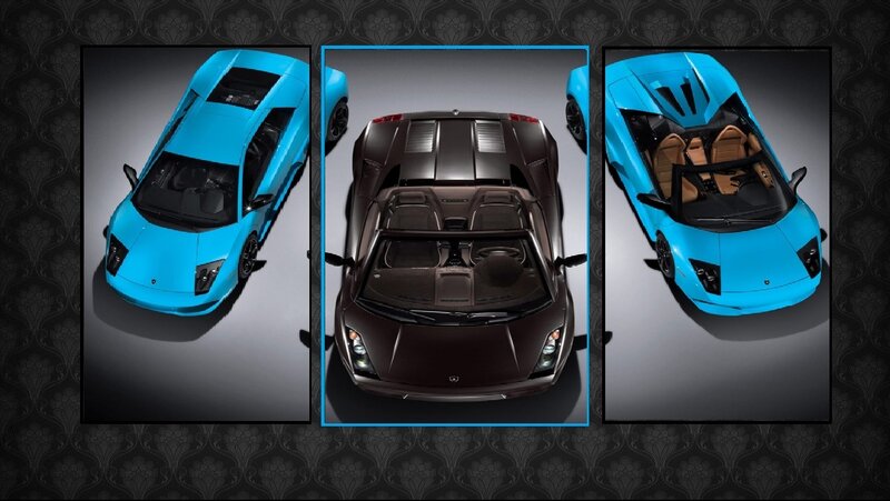 Three Sports Cars — Blue