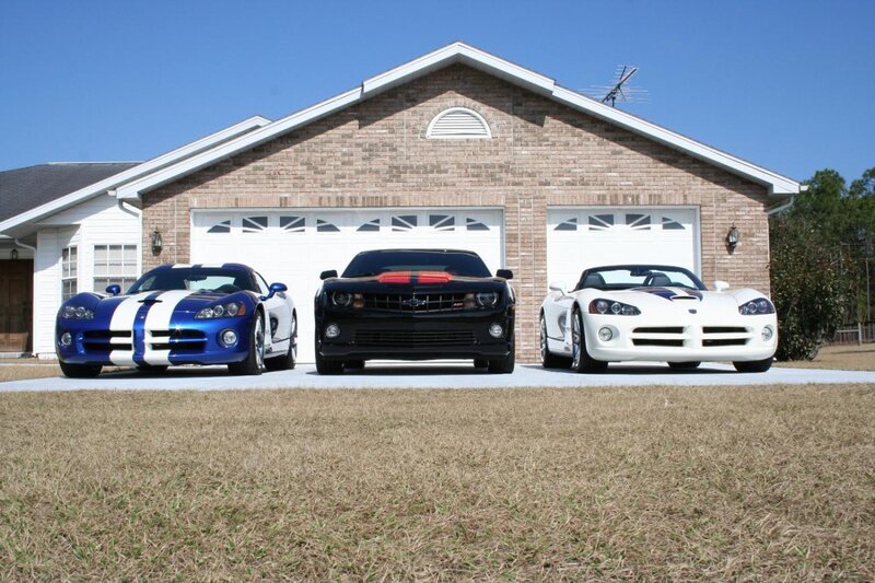 Three Sports Cars — White, Calm