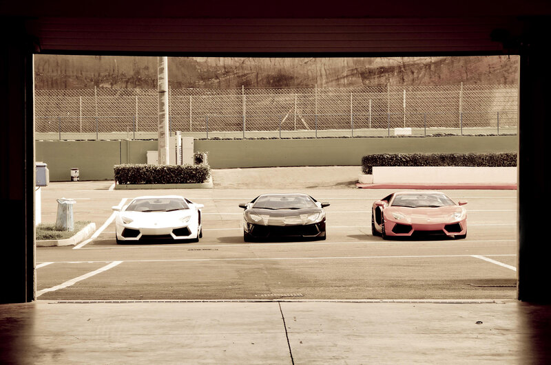 Three Sports Cars — White