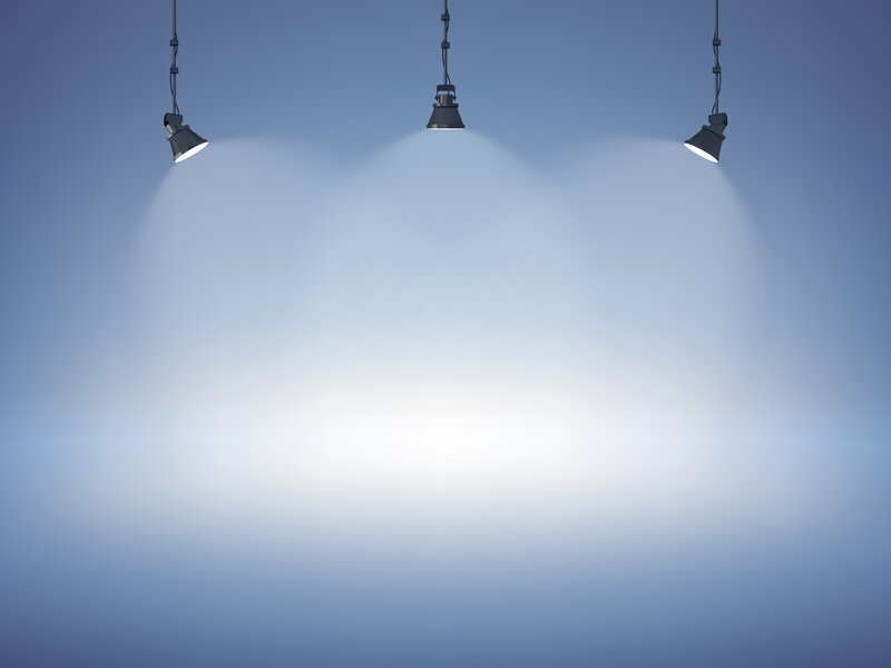 Three Spotlights on Blue