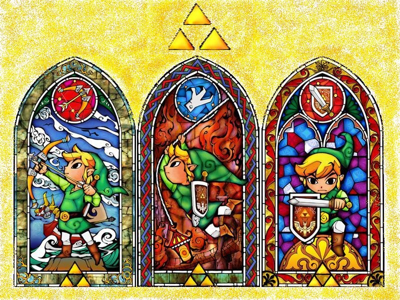 Three Stained Glass Panels