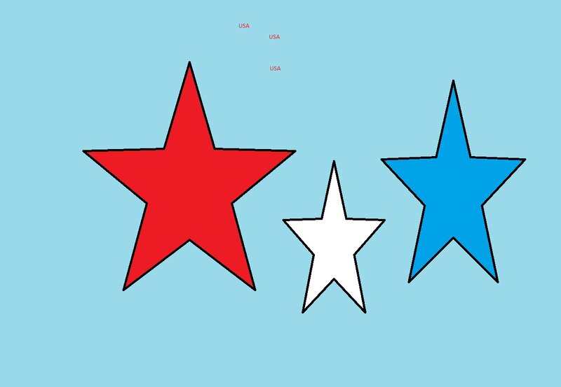 Three Stars on Blue