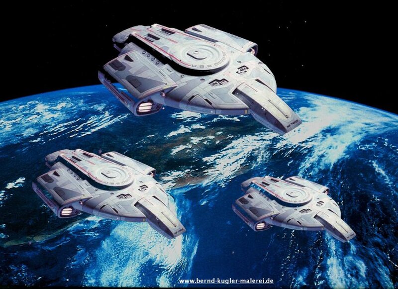 Three Starships in Orbit