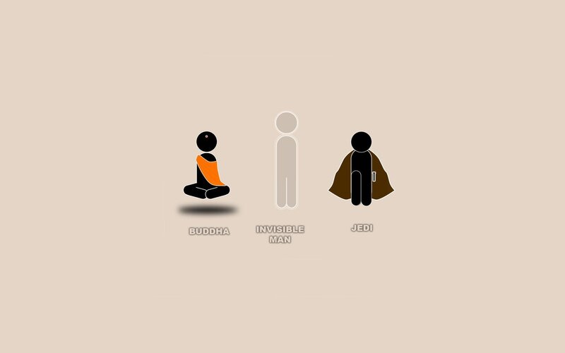 Three Stick Figures — Beige