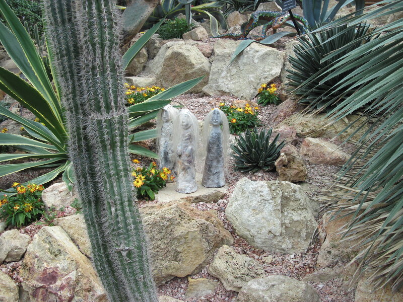 Three Stone Statues — Green