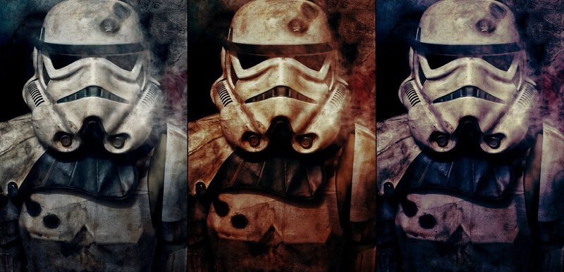 Three Stormtrooper Helmets — Gray