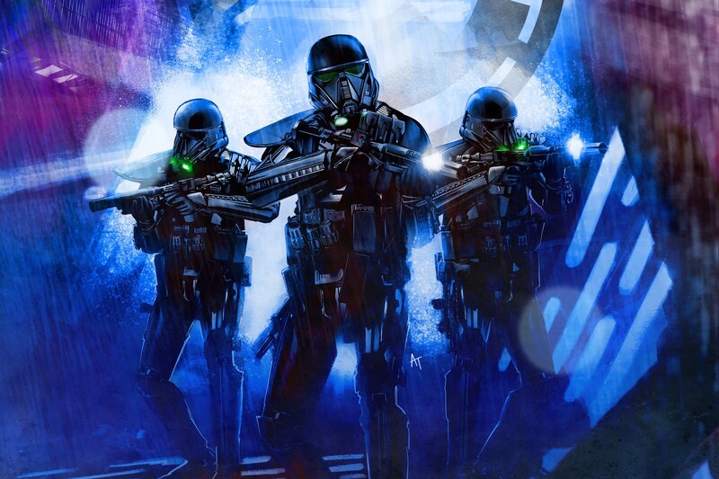 Three Stormtroopers — Blue