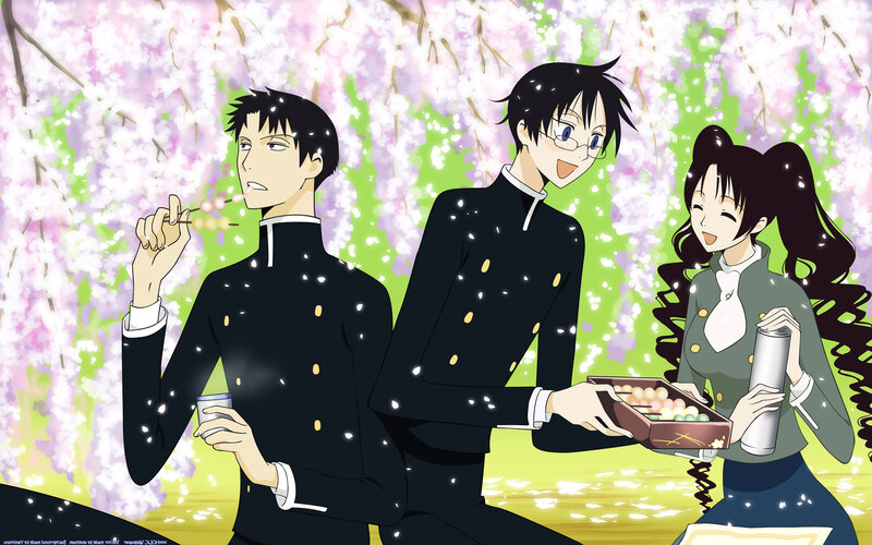 Three Students Eating