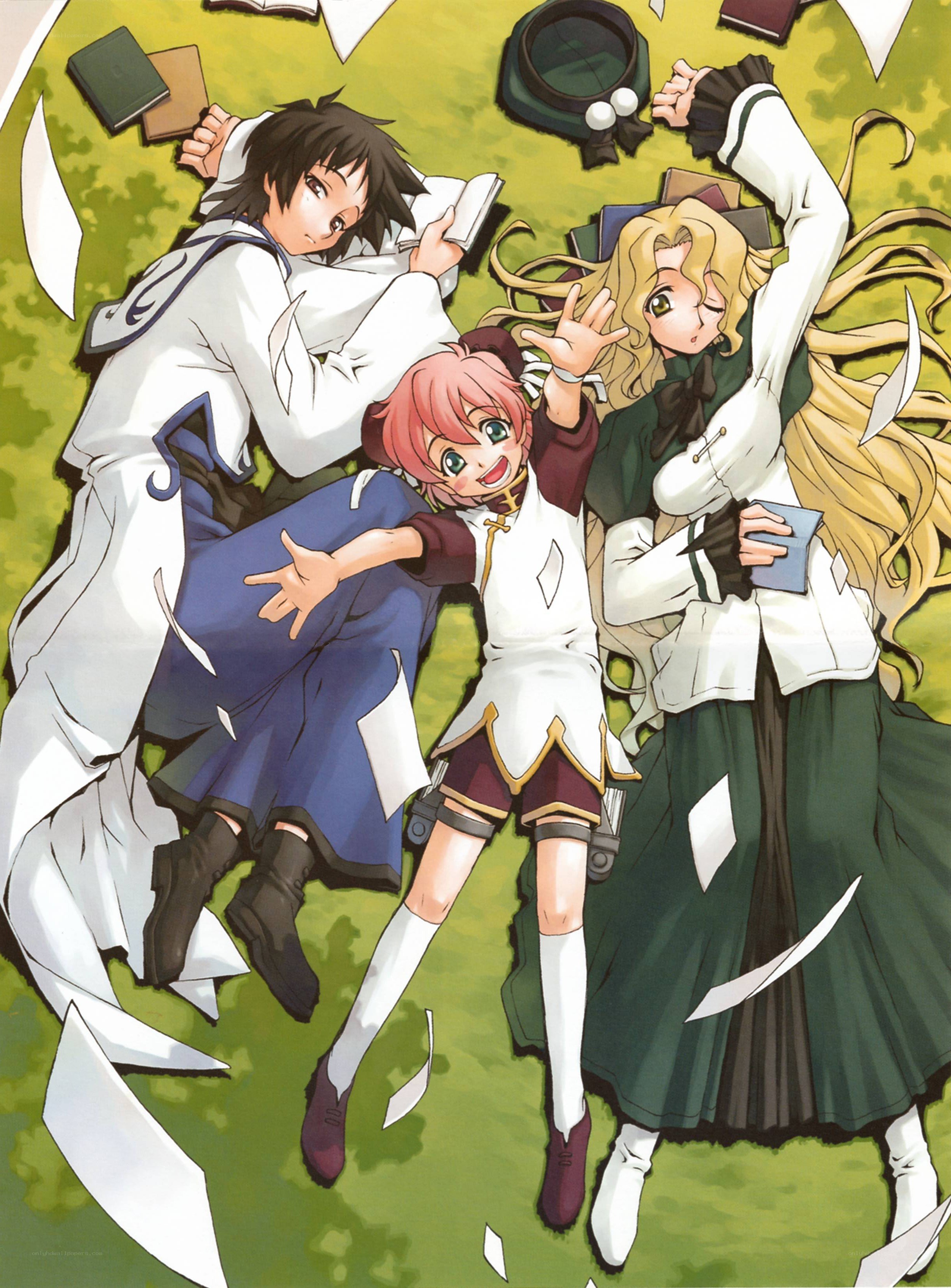 Three students in a magical school