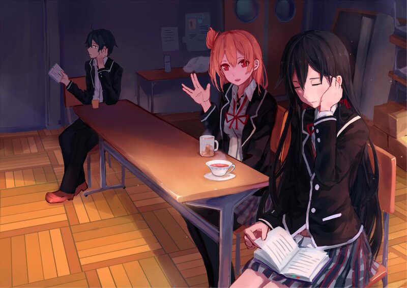 Three Students in Classroom — Black