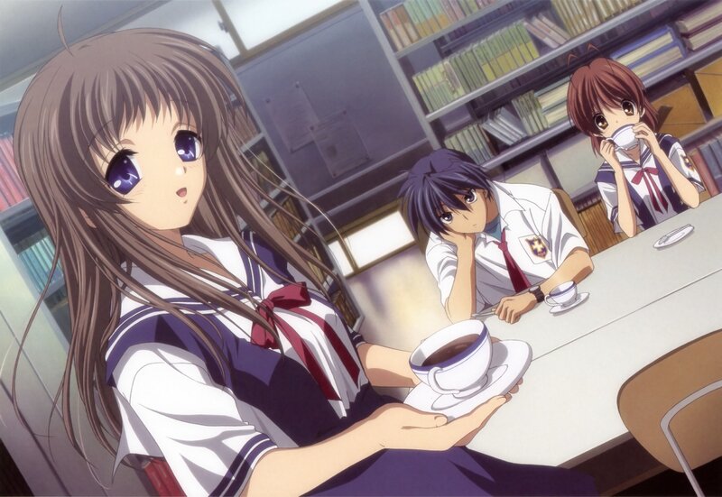 Three Students in Library