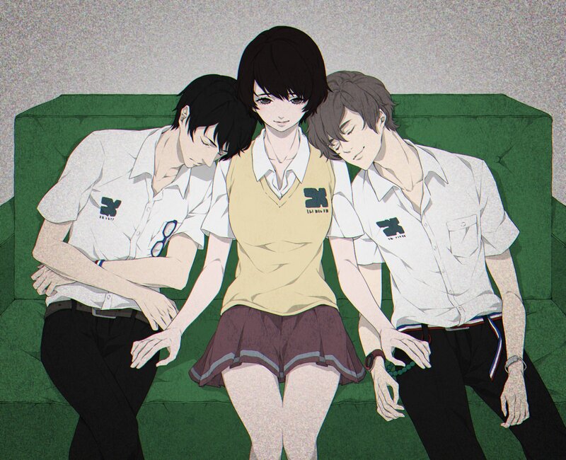Three Students on a Couch