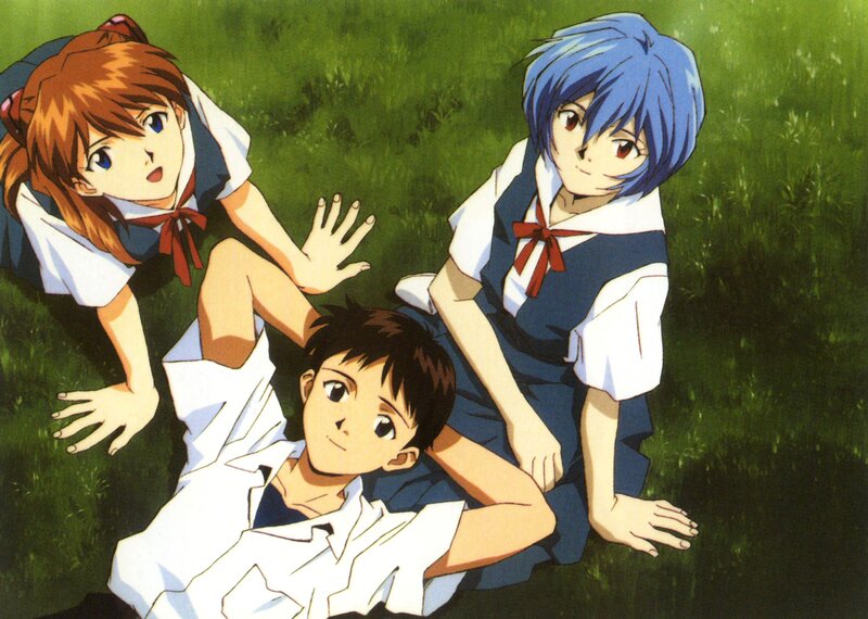 Three Students on Grass — Green