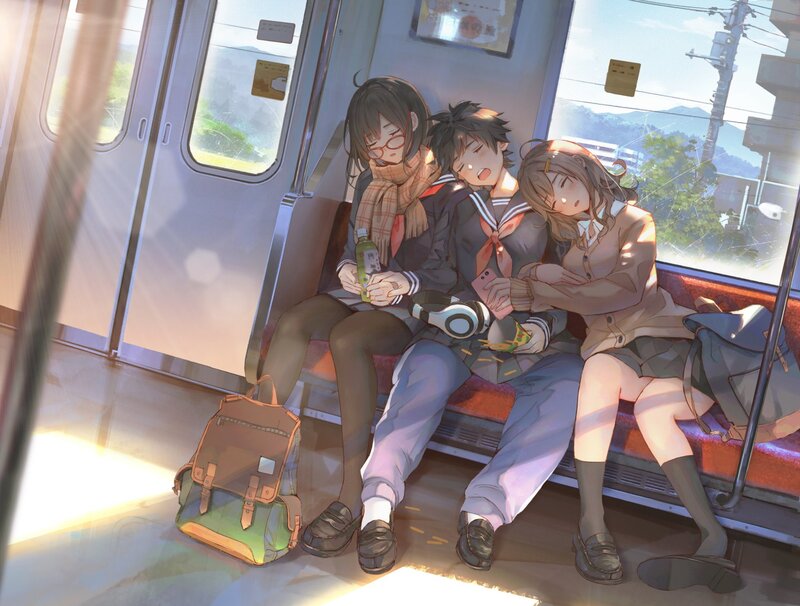 Three Students Sleeping