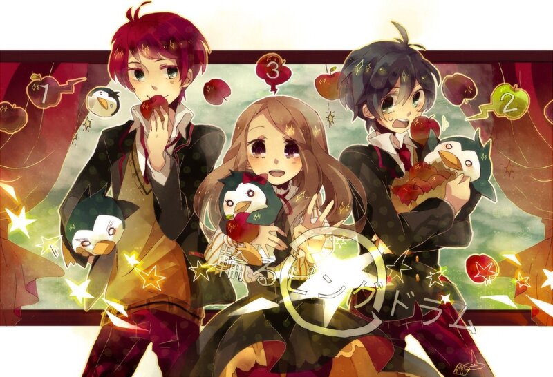 Three Students with Penguins