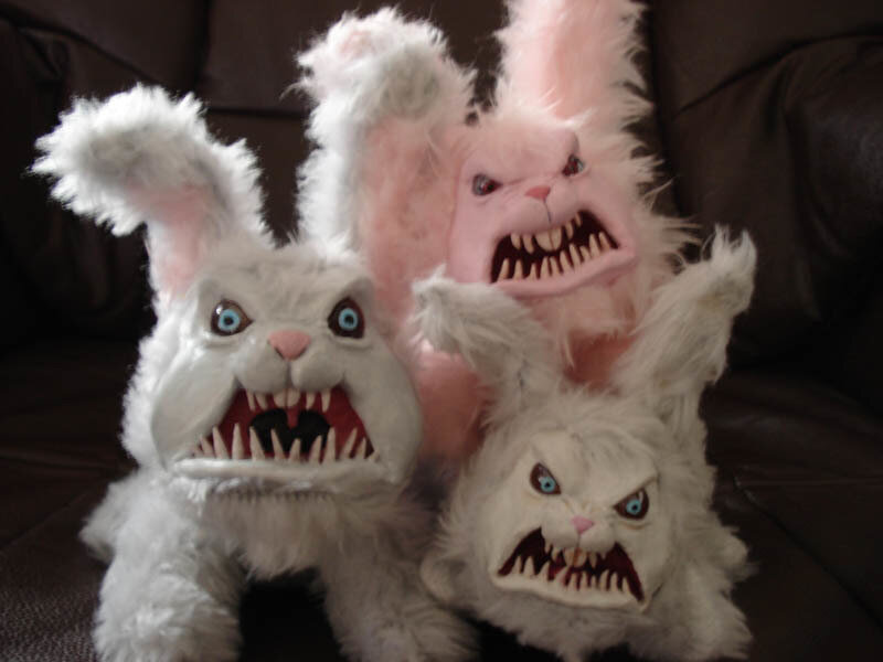 Three Stuffed Bunny Masks