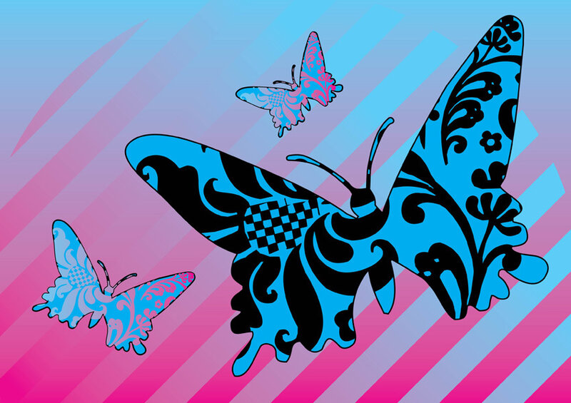 Three Stylized Butterflies