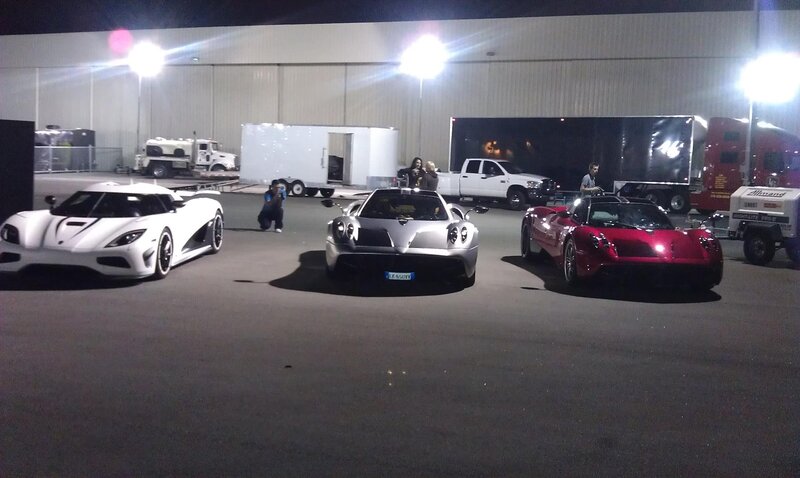 Three Supercars at Night — White