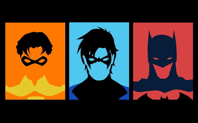 Three Superhero Silhouettes — Orange